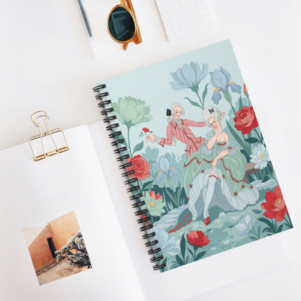 🌹🌿 The Garden Of Courtship Spiral Notebook – Art Deco Floral Romance