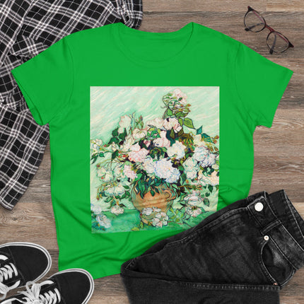 Roses by Vincent Van Gogh Women's Midweight Cotton Tee