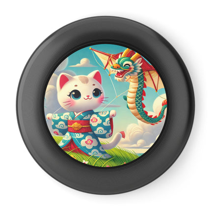 Geisha Kitten and the Dragon Kite Wham-O Frisbee – Windswept Grace & Dragon Flight