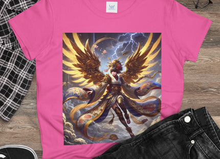 Valkyrie Descending Through Storm Women's Midweight Cotton Tee