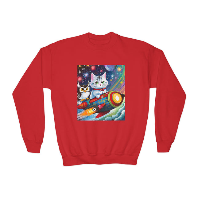 Flight of Fancy Youth Crewneck Sweatshirt – Imagination, Adventure & Cosmic Fun