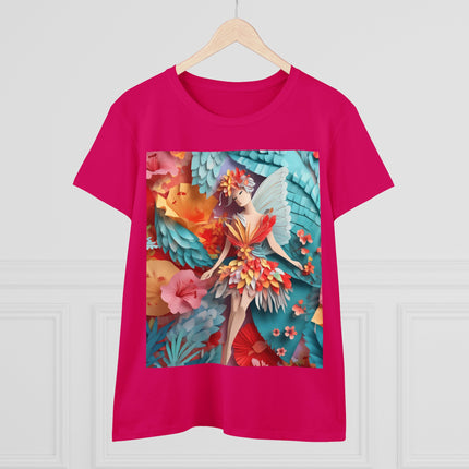 Hibiscus Fairy Women's Midweight Cotton Tee