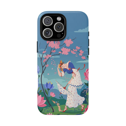 🌸☂️ The Lady Of The Falling Blossoms Phone Case – Art Deco Garden Whimsy