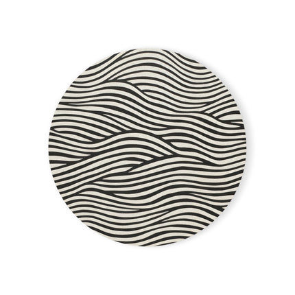 Wave Pattern on White Cork Back Coaster