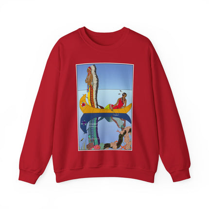 Le long du Missouri (Indian couple on the Missouri River) by George Barbier Heavy Blend™ Crewneck Sweatshirt