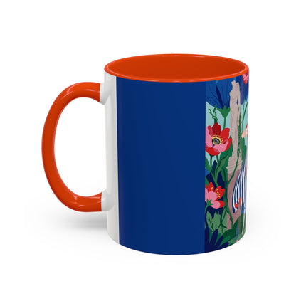 The Lady Of The Scarlet Bow Colorful Mugs – Art Deco Botanical Archer Elegance