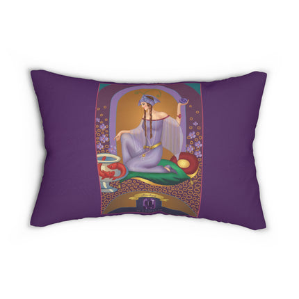 February & Amethyst (from the Gem Series) by Sofia Chiostri Spun Polyester Lumbar Pillow