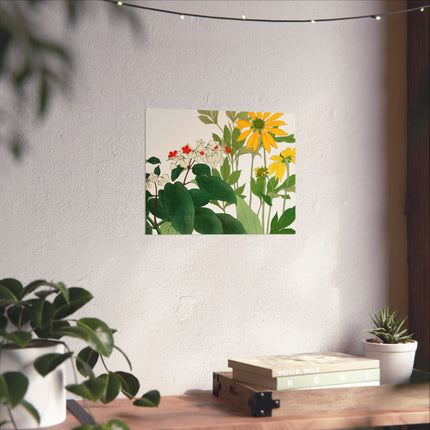 Clerodendrum & Rudbeckia by Tanigami Kônan Premium Matte Horizontal Posters