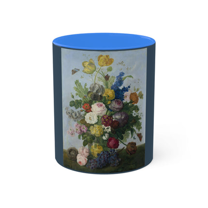 Bouquet of Flowers and a Nest by Sebastian Wegmayr Colorful Mugs, 11oz