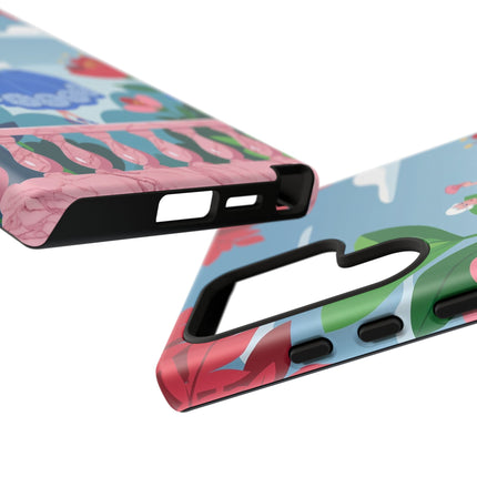 🌺🪭 The Lady Of The Grand Flower Terrace Phone Case – Art Deco Garden Elegance