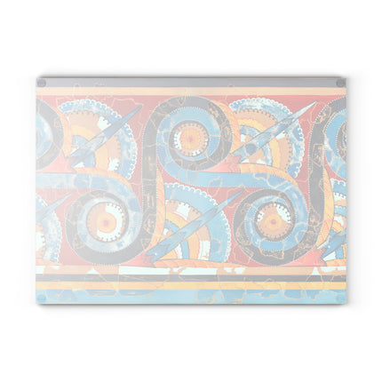 Reproduction of S-Spiral Frieze by Emile Gilliéron Glass Cutting Board