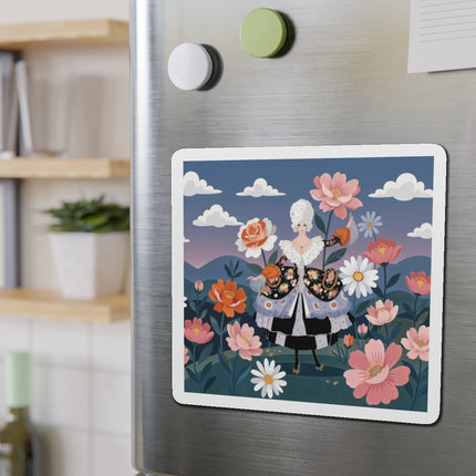 🌸🎀 The Grand Floral Promenade Die-Cut Magnets – Art Deco Fashion Fantasy