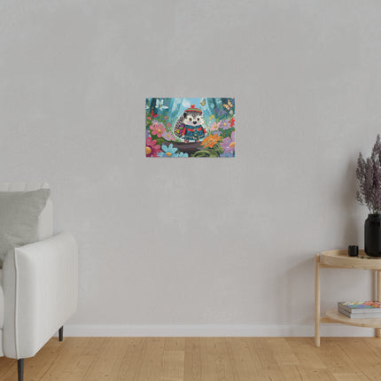 Cute Hedgehog Matte Canvas, Stretched, 0.75"