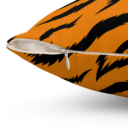 Classic Tiger Print Spun Polyester Square Pillow