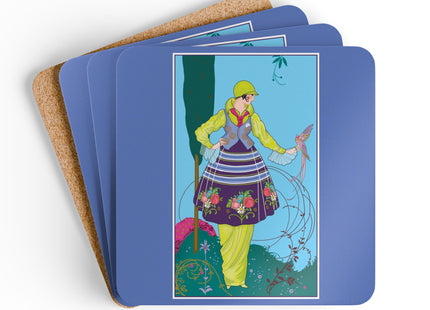 Exquisite Elegance by Umberto Brunelleschi Corkwood Coaster Set