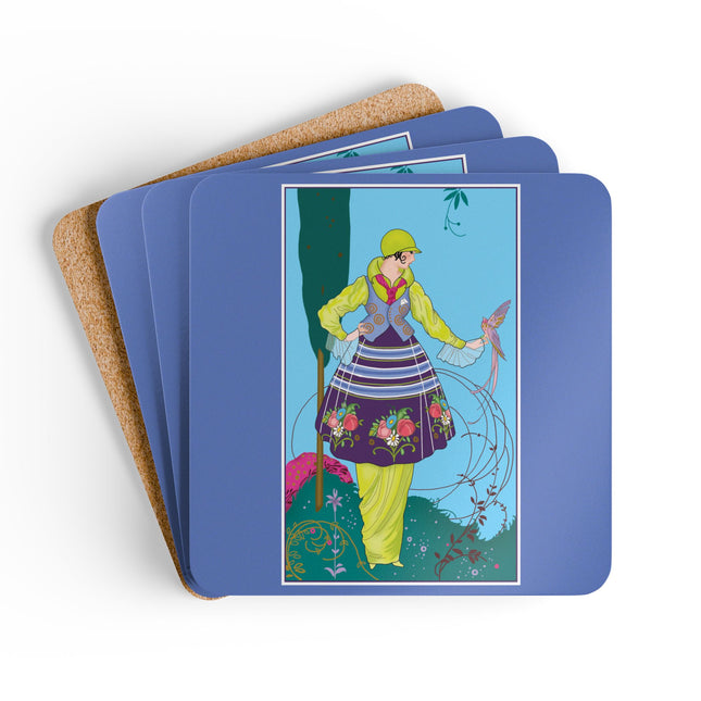 Exquisite Elegance by Umberto Brunelleschi Corkwood Coaster Set