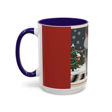❄️✨ The Winter Couture Promenade Colorful Mug – Art Deco Holiday Elegance