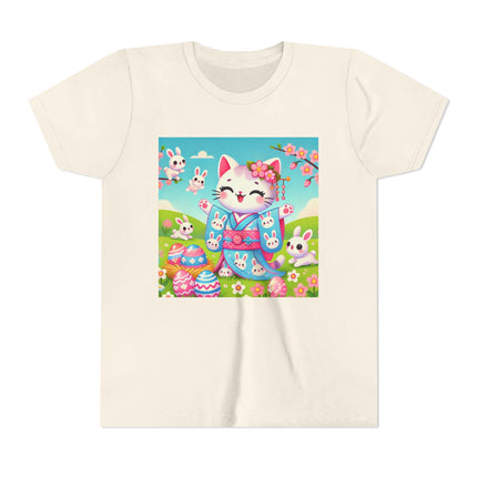 Springtime Kitten’s Easter Joy Youth Short Sleeve Tee