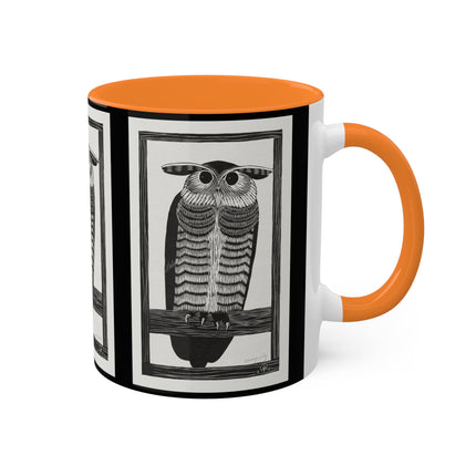Horned Owl by Samuel Jessurun de Mesquita Colorful Mugs, 11oz