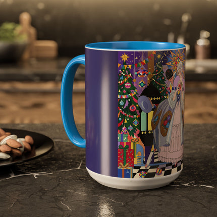 🎄✨ The Lady Of The Christmas Ornament Colorful Mug – Art Deco Holiday Fantasy