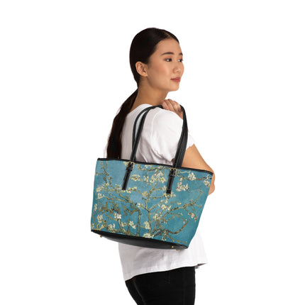 Almond Blossom by Vincent van Gogh PU Leather Shoulder Bag