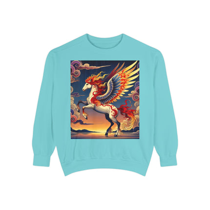 Flame-Winged Horse at Sunset Sweatshirt