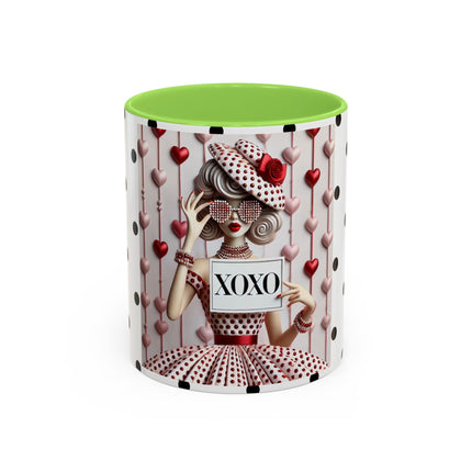 Fashionably Yours, XOXO Colorful Mugs (11oz, 15oz)