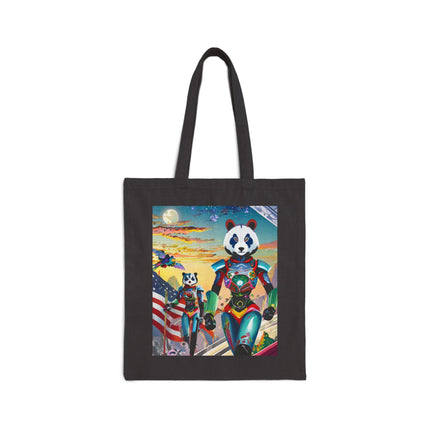 Cyber Punk Robots Cotton Canvas Tote Bag
