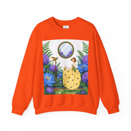 🦜🪷 The Parrot Garden Reflection Crewneck Sweatshirt – Art Deco Fashion Whimsy