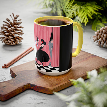 The Ladies Behind The Velvet Curtain Colorful Mugs – Art Deco Theatrical Elegance