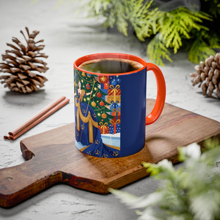 👑🎄 The Christmas Queen Of Golden Bells Colorful Mug – Art Deco Holiday Elegance