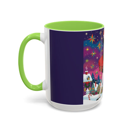 🎁✨ The Lady Of The Christmas Hatbox Colorful Mug – Art Deco Holiday Fantasy
