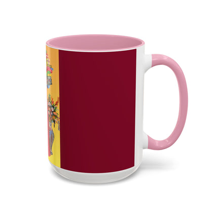 Elegant Holiday Woman with Gifts Colorful Mugs (11oz, 15oz)