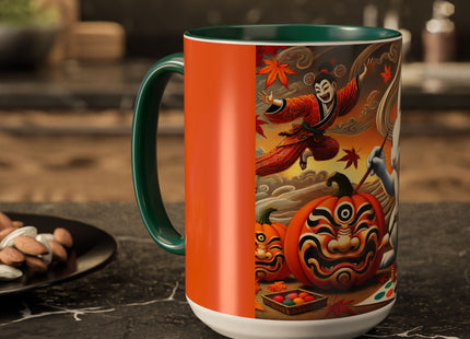 Halloween Rabbit’s Kabuki Jack-o’-Lanterns Colorful Mugs (11oz, 15oz)