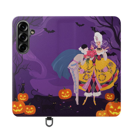 🎭🌹 The Harlequin Rose Masquerade Flip Case – Theatrical Halloween Romance