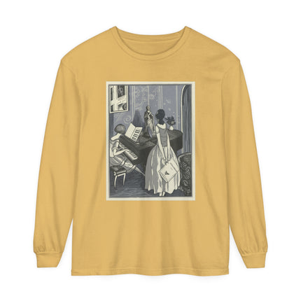 Piano et chant by Fernand Siméon Garment-dyed Long Sleeve T-Shirt