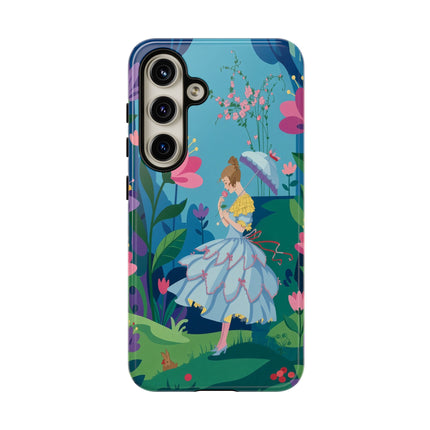 🌸☂️ A Stroll Through The Enchanted Forest Phone Case – Art Deco Floral Fantasy