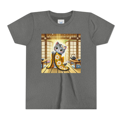 Playful Kitten in the Tea Room Youth Short Sleeve Tee