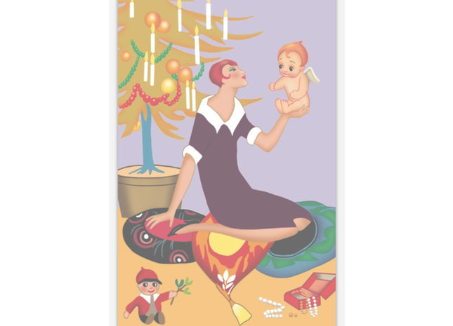 Art Deco Christmas Kiss-Cut Stickers (4 Sizes)