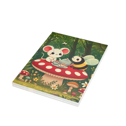 🐭🐝 The Little Woodland Tea Party Greeting Card – Whimsical Animal Adventure
