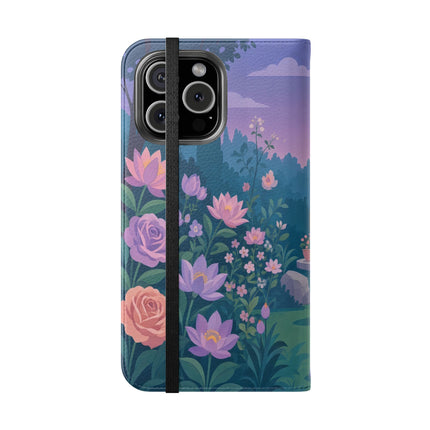 🌸🐶 The Grand Garden Dressing Flip Case – Art Deco Floral Elegance