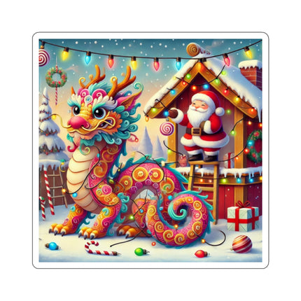 Playful Dragon's Christmas Kiss-Cut Stickers (4 Sizes)