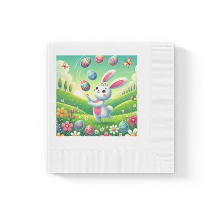 Easter Bunny’s White Coined Napkins