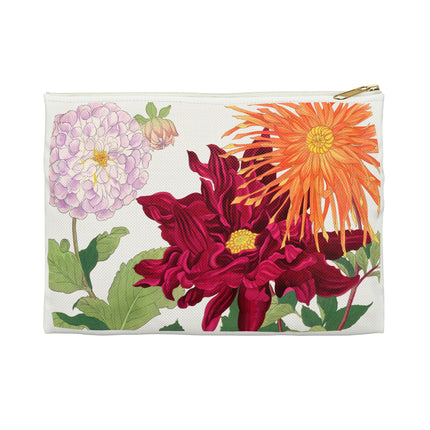 Dahlia Accessory Pouch – Botanical Art Design Inspired By Tanigami Kônan