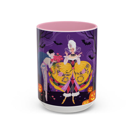 🎭🌹 The Harlequin Rose Masquerade Colorful Mug – Theatrical Halloween Romance