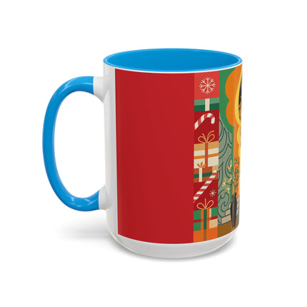 ❤️ The Lady Of The Candlelit Christmas Alcove Colorful Mug – Art Deco Holiday Elegance