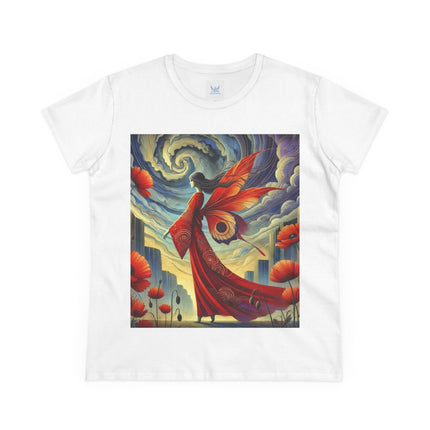 The Poppy Fairy in the Wind Cotton Tee