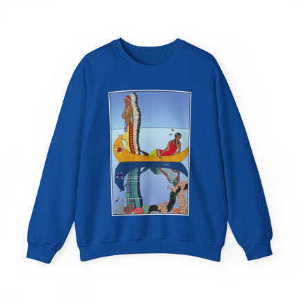 Le long du Missouri (Indian couple on the Missouri River) by George Barbier Heavy Blend™ Crewneck Sweatshirt