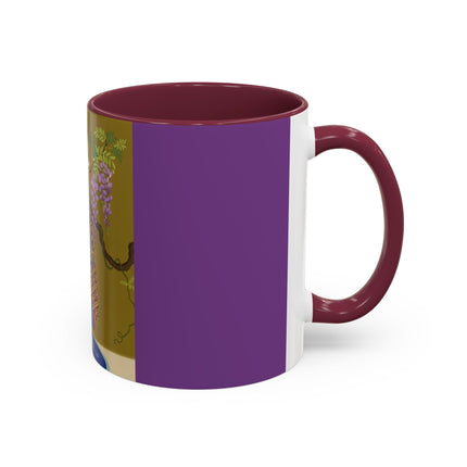 Wisteria Elegance Colorful Mug (11oz, 15oz) – Floral Beauty, Kimono Art & Timeless Grace