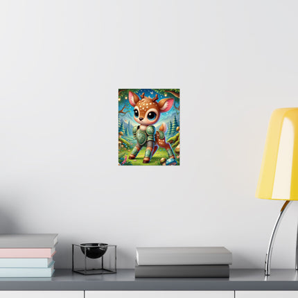 🦌🛡️ Fawn Defender Matte Vertical Poster – Woodland Courage & Fairytale Adventure